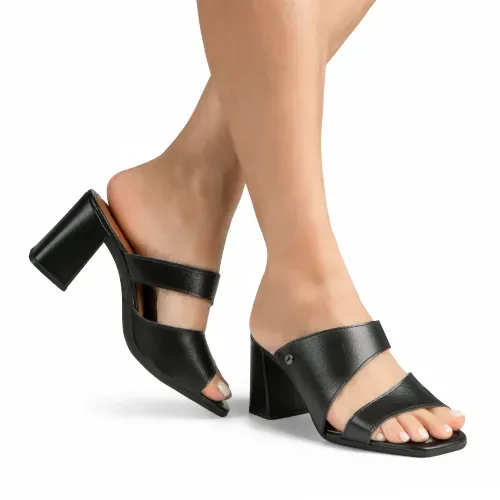 Tamanco Tanara de Salto Bloco Preto