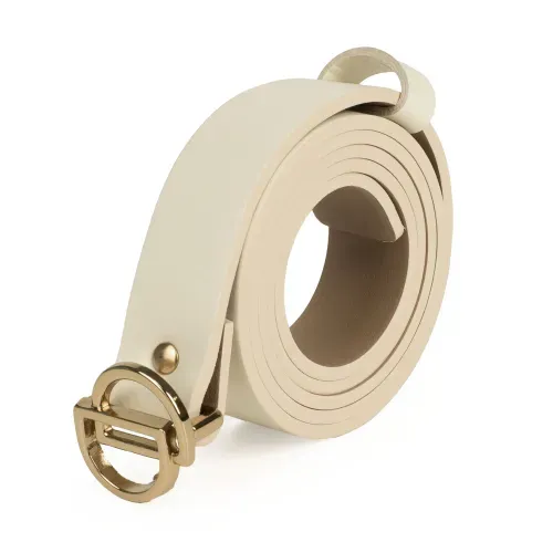 Cinto Dakota em Couro Bege