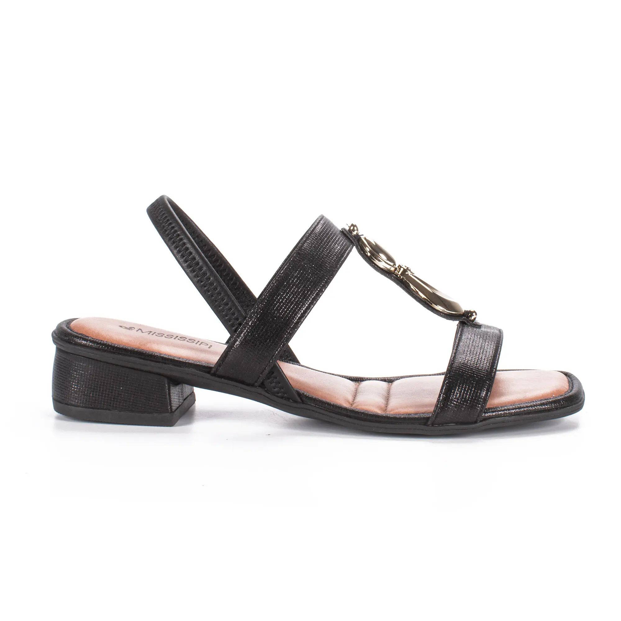 Sandália Mississipi de Salto Bloco Preta