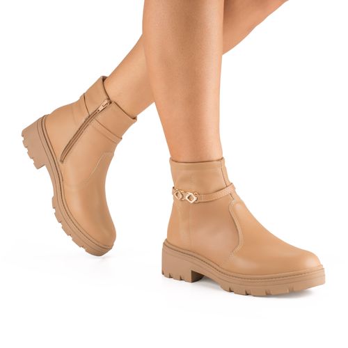 Bota Mississipi de Cano Curto Bege