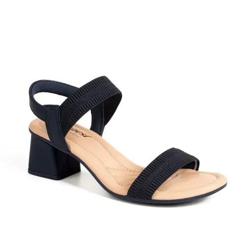 Sandália Campesí de Salto Bloco Azul Marinho