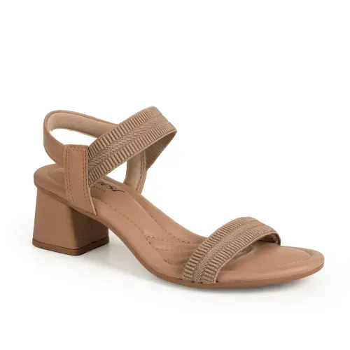 Sandália Campesí de Salto Bloco Caramelo