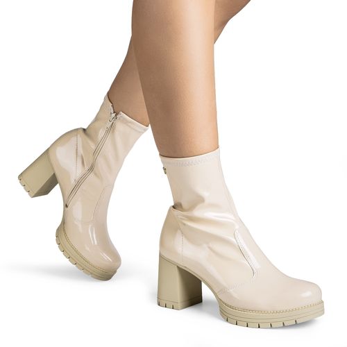 Bota Mississipi de Cano Curto Bege