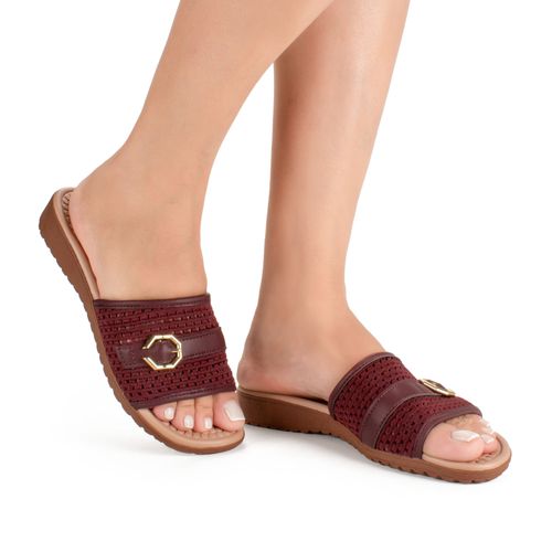 Tamanco Campesí Anabela Bordô