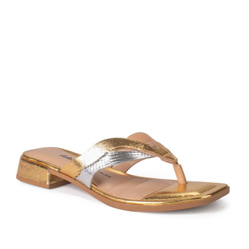 Tamanco Dakota de Salto Bloco Metalizado