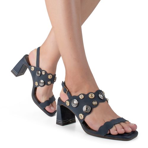 Sandália Dakota de Salto Bloco Azul Marinho