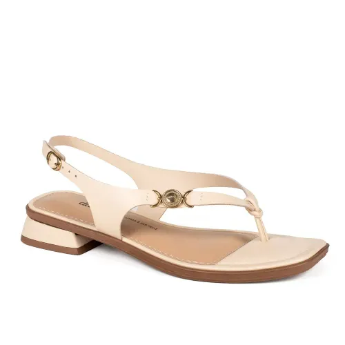 Sandália Dakota de Salto Baixo Bege