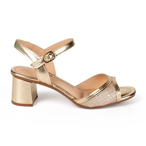 Sandália Dakota de Salto Bloco Metalizada