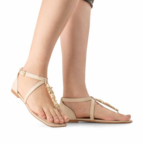 Sandália Dakota Rasteira Bege