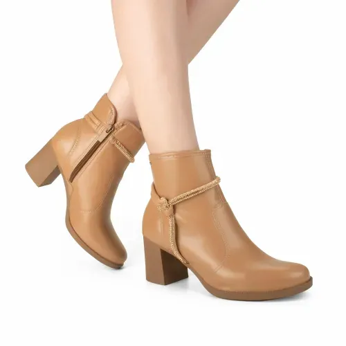 Bota Dakota de Cano Curto Bege