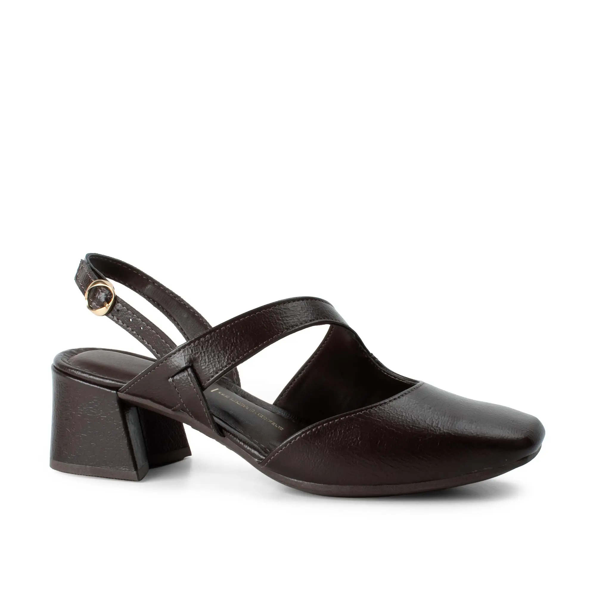 Sapato Dakota Slingback Salto Bloco Feminino Café