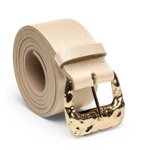 Cinto Dakota em Couro Bege