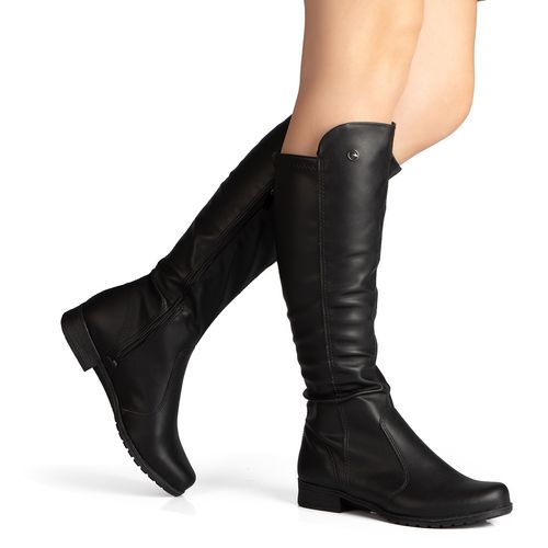 Bota Dakota de Cano Longo Preta
